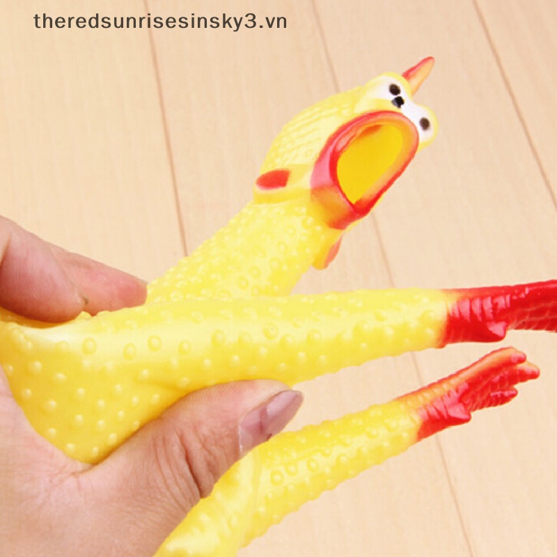 1 Đồ Chơi Bóp Phát Tiếng Kêu Hình Con Gà Màu Vàng Bằng Cao Su Kích Thước 17cm Dùng Làm Quà Tặng Cho Cún Cưng