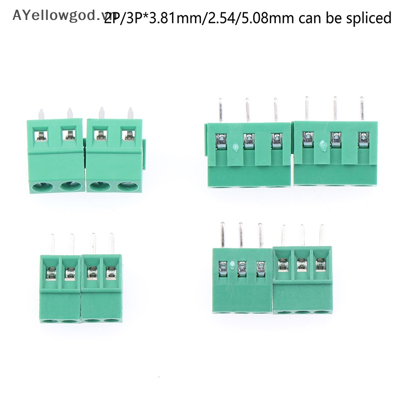 Set 10 Đầu Nối Dây Điện kf128 2pin 3pin 2.54mm 3.81mm 5.08mm Chuyên Dụng