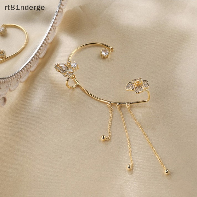 1 Bông Tai Hình Hoa Tuyết / Bướm Không Xỏ Lỗ Thời Trang Dễ Phối Đồ