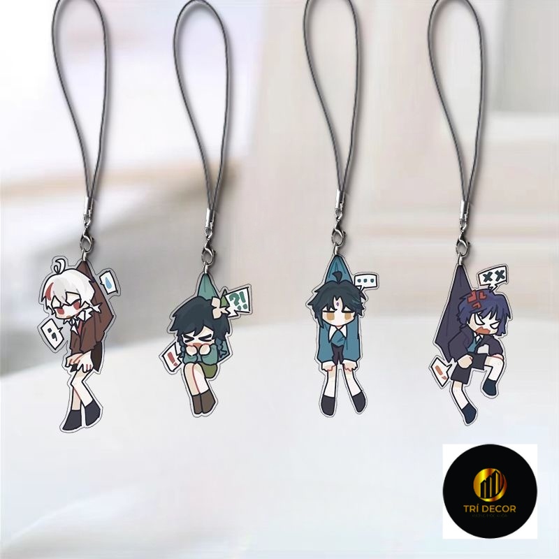 Dây treo điện thoại in hình GENSHIN IMPACT mica acrylic dây móc khóa tiện lợi xinh xắn