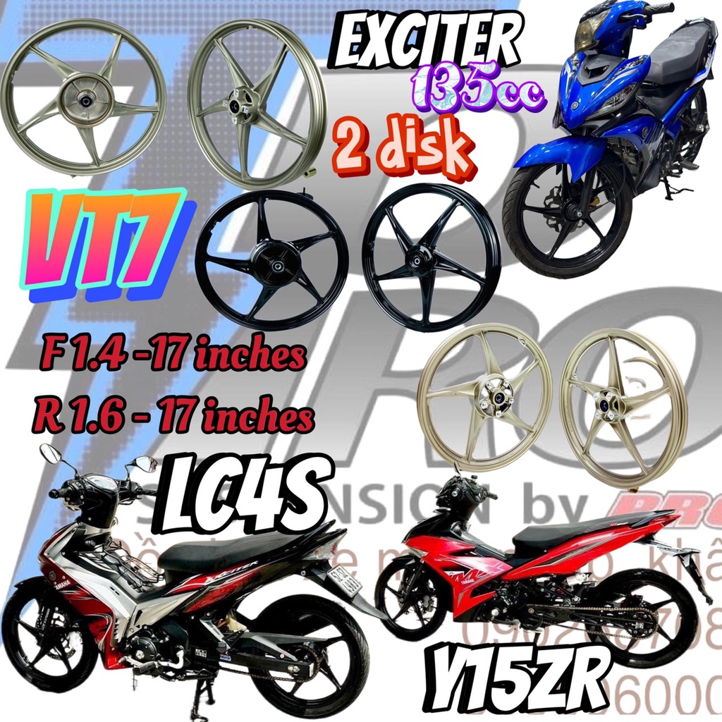 vành mâm enkein VT7 YAMAHA EXCITER 135 / 150 / 155 - SIRIUS / JUPITER
