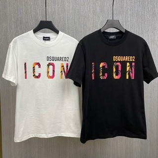Áo Thun cotton Ngắn Tay In Hình Cây Biểu Tượng dsquared2 Thời Trang Dành Cho Nam