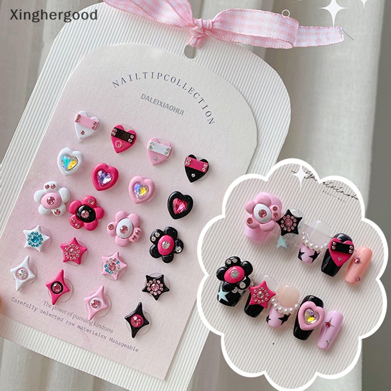 Xinghergood Set 5 Phụ Kiện Trang Trí Móng Tay Nghệ Thuật Hình Ngôi Sao / Trái Tim 3d Màu Kẹo Ngọt Ngào Xinh Xắn xhg