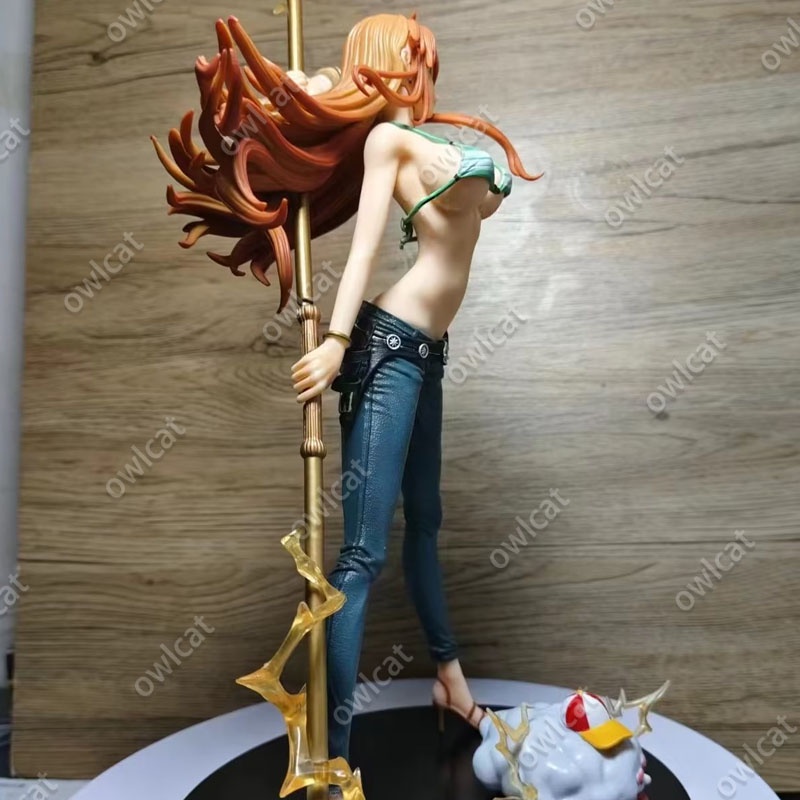 Mô Hình Nhân Vật One Piece Nami w/ Zeus  40cm Big Size Nami Swimsuit Onepiece Straw Hat Pirates Cat Burglar Whole Cake Island PVC Figure Packed in Box Model