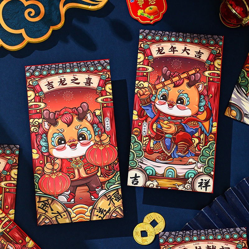 Set 6 Bao Lì Xì Đỏ May Mắn 2024 Cho Năm Mới