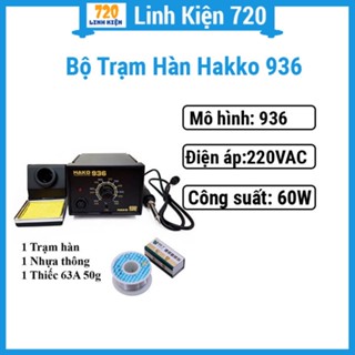 Bộ trạm hàn Hakko 936 + thiếc hàn + nhựa thông + sensor hàn + mũi hàn, máy hàn điều chỉnh nhiệt 220V-60W