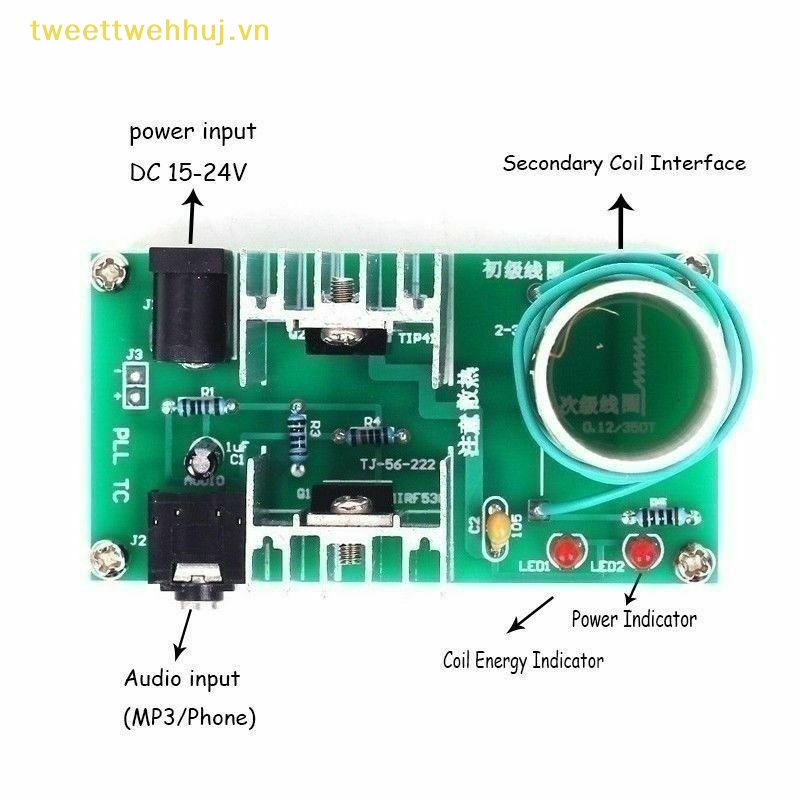 Tweehuj Bộ Loa Điện Tử mini tesla Cuộn Dây plasma diy