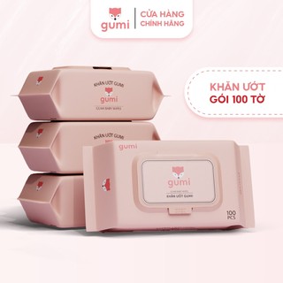 Gói 100 tờ khăn giấy ướt Gumi cho bé khăn ướt khăn lau em bé