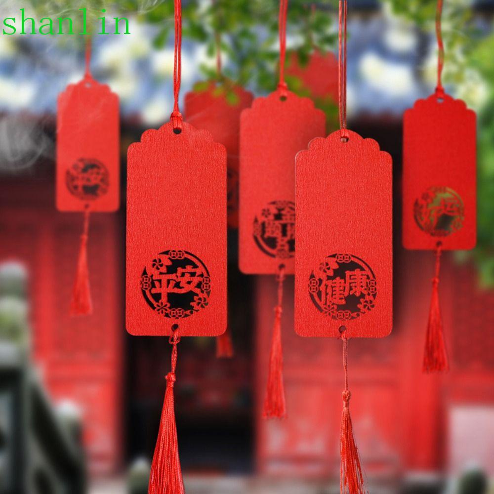 Shanlin Thẻ Chúc May Mắn Cầu Nguyện Bằng Gỗ Chúc Phúc Trang Trí Tiệc Cưới Lễ Hội Mùa Xuân