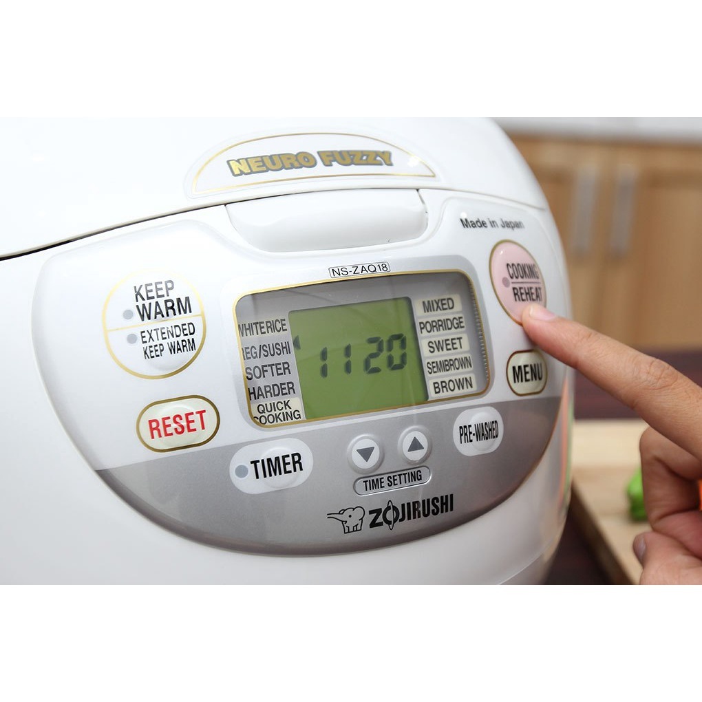 Nồi Cơm Điện Tử Zojirushi NS-ZAQ10-WZ dung tích 1.0 Lít - Hàng Chính Hãng Nhật Bản