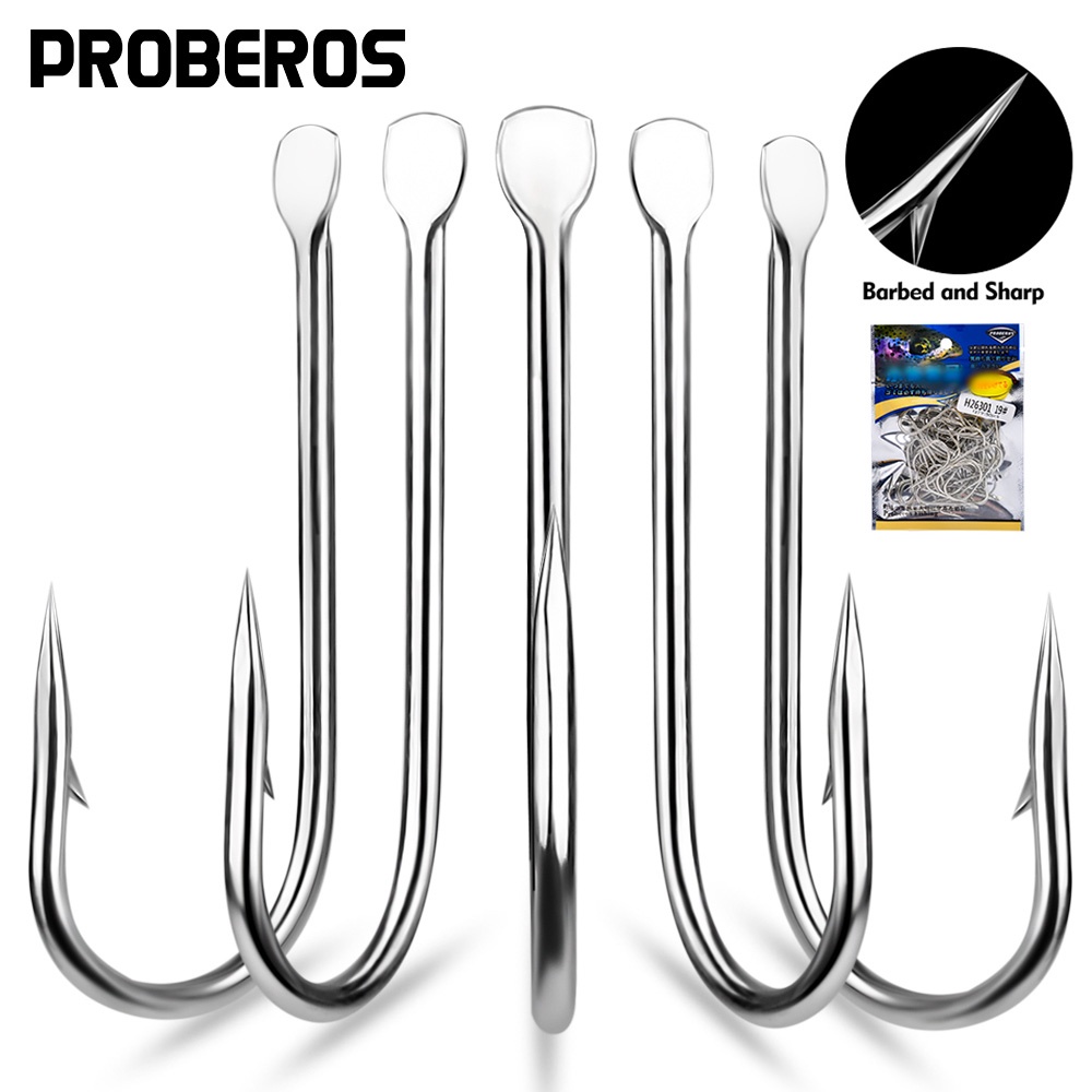 Proberos Set 50 Lưỡi Câu Cá Thẳng 17 # - 19 # Bằng Thép carbon Chất Lượng Cao