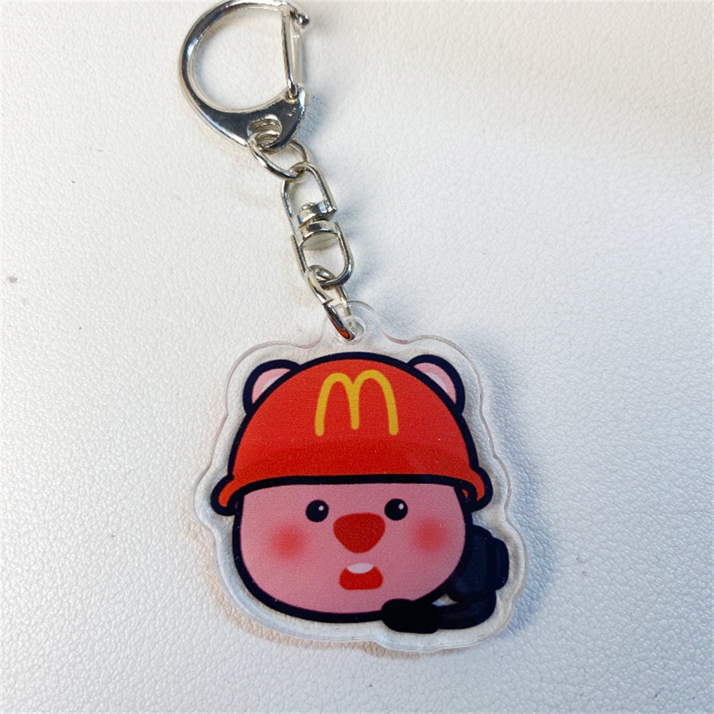 Dễ Thương Loopy Ít Hải Ly Móc Khóa Acrylic Dễ Thương Học Mặt Dây Chuyền Sinh Viên Tặng-top3C01