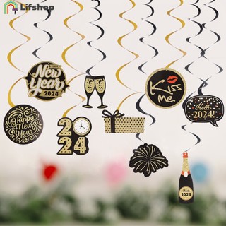 [Hot] Đồ trang trí xoắn ốc năm mới 2024 / Đồ dùng dự tiệc năm mới / Bánh Topper tiệc lễ hội Hosheold / Trang trí treo trần nhà / Vòng xoay treo đêm giao thừa vui vẻ
