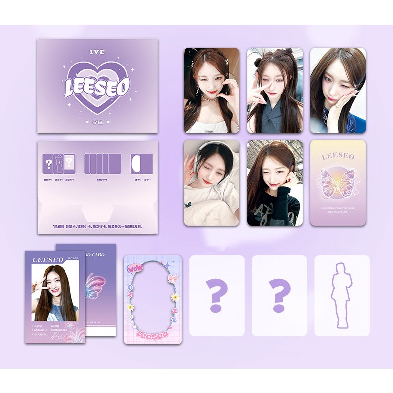 Liz rei gaeul yujin leeseo Thẻ Ghi Chú Lý Tưởng Ánh laser hologram Trong Suốt Phiên Bản Bí Mật kpop sx