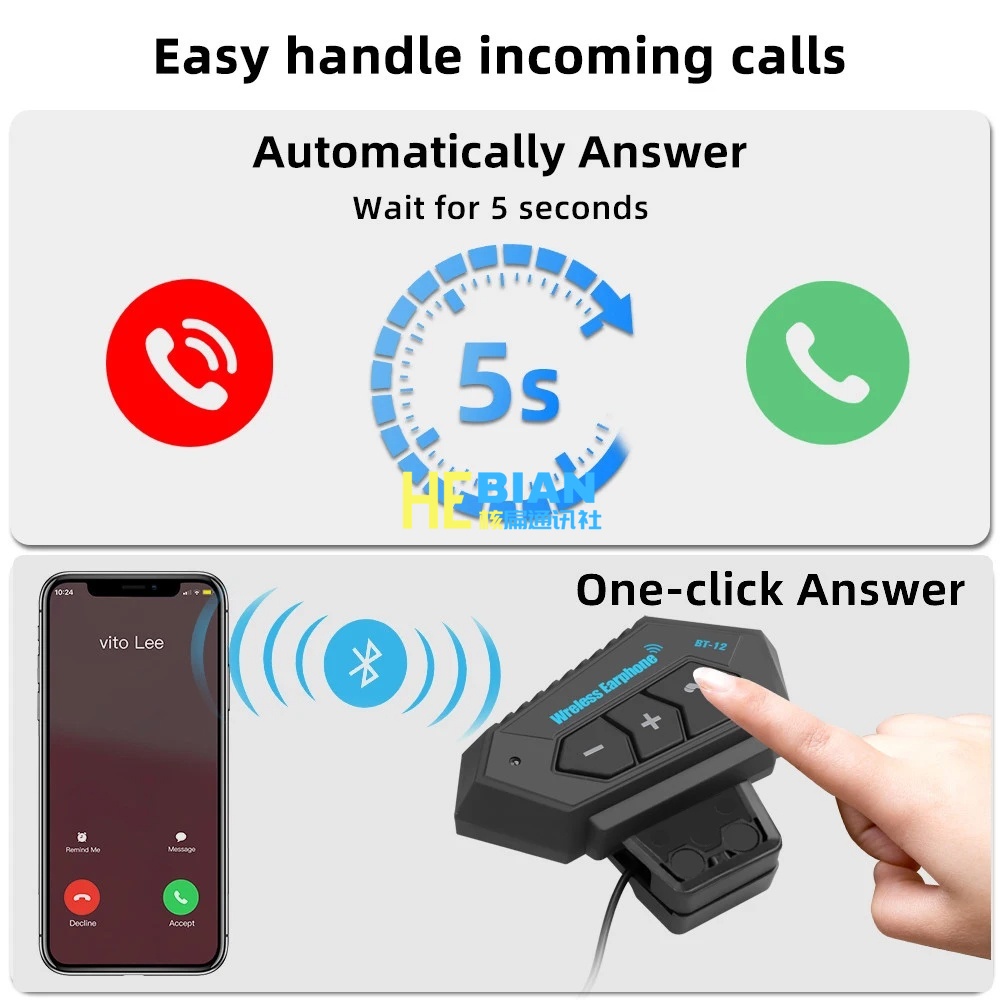 Tai Nghe bluetooth Không Dây bt5.0 Chống Nước ip67 Gắn Mũ Bảo Hiểm Xe Mô Tô