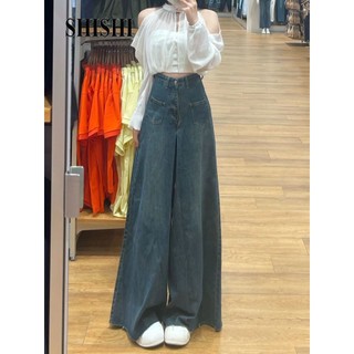 Quần ống rộng nữ jean vintage phổ biến dễ thương WNK23C0D2L 51Z231223