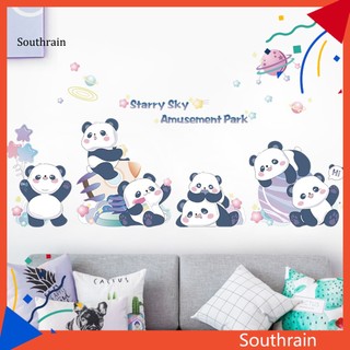 Bộ 2 miếng dán tường trang trí tự dính không phai hình gấu trúc hoạt hình