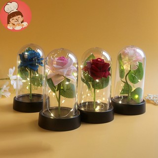 Hoa hồng vĩnh cửu gắn đèn led bằng acrylic dùng trang trí
