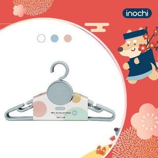 Móc áo cho trẻ em Inochi - Hara 188( set 5 cái) màu Trắng ngọc/Hồng nhạt/Xanh nhạt