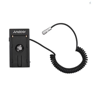 Andoer blackmagic cinema camera bmpcc 4k power supply mount plate adapter with spring cable for np-f970 f750 f550 battery