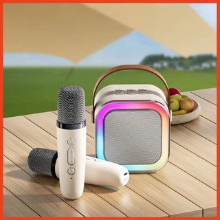 Loa bluetooth karaoke mini k12 kèm 2 micro thiết kế nhỏ gọn tiện dụng