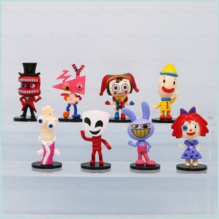 Set 8 mô hình mô phỏng nhân vật phim hoạt hình the amazing circus q version jax pomni ragatha zooble