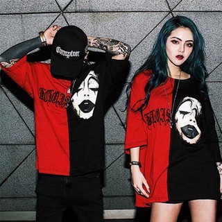 Áo Thun Tay Ngắn Dáng Rộng In Hình Mặt Hề Phong Cách Hip Hop Thời Trang Mùa Hè Cho Nam Và Nữ