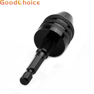 Keyless Drill Chuck 1/4" Quick Change Aluminum alloy Drill Bit Black Practical