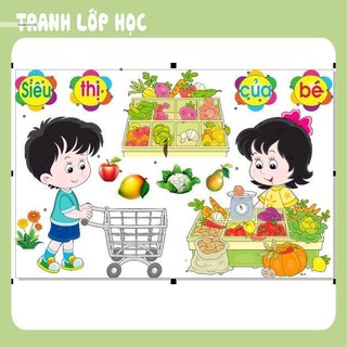 Tranh góc mầm non - siêu thị của bé-góc phân vai 030