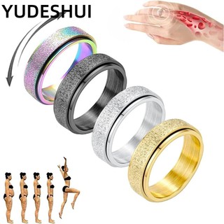 YUDESHUI Vòng Xoay Ion Âm Tuyến Tính Để Đường Đi|Nhẫn Thép Không Gỉ Màu Sắc Sáng Tạo