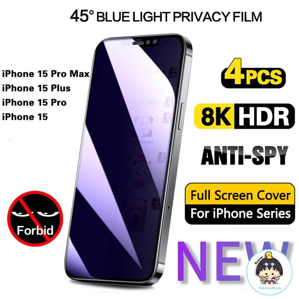 Bộ 4 Kính Cường Lực Chống Ánh Sáng Xanh Cho iphone 15 14 13 12 11 pro max x xs 7 8 6s 6 plus se x xs 7 8 6s 6 plus