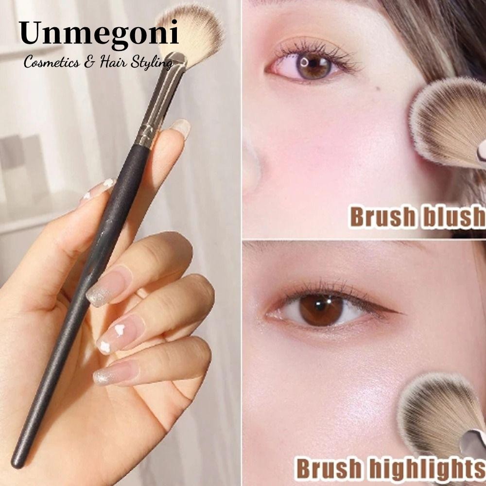 Unmegoni Loose Powder Brush, Bionic Fiber Wool Soft Fur Highlight Brush, Soft Blush Makeup Brush Bea