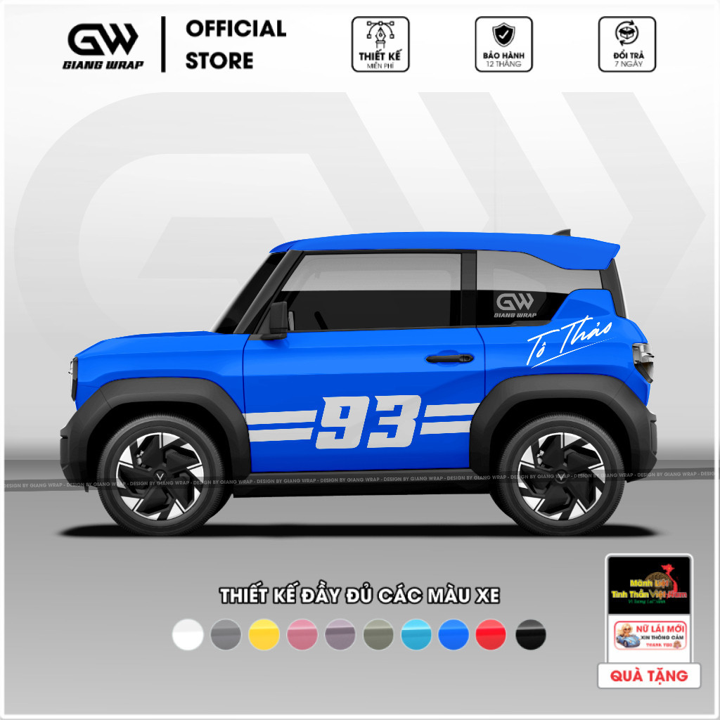 Decal Tem Xe VF3 đơn giản - Mẫu 046