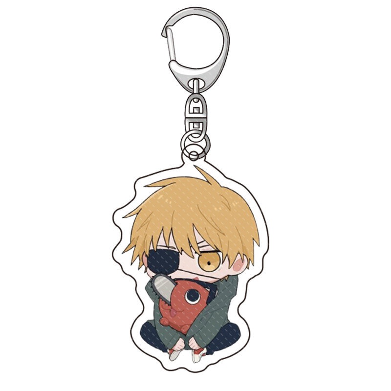 Móc khóa Anime Chainsaw Man Thợ Săn Quỷ nhựa Acrylic hai mặt, in hình các nhân vật dễ thương chibi cute