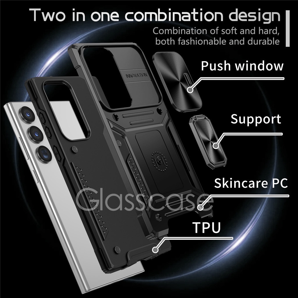 Ốp Điện Thoại Dạng Giáp Có Vòng Đỡ Kim Loại Chống Sốc Cho samsung galaxy s23 s22 ultra s23 s22 plus s21 s23 fe 5g