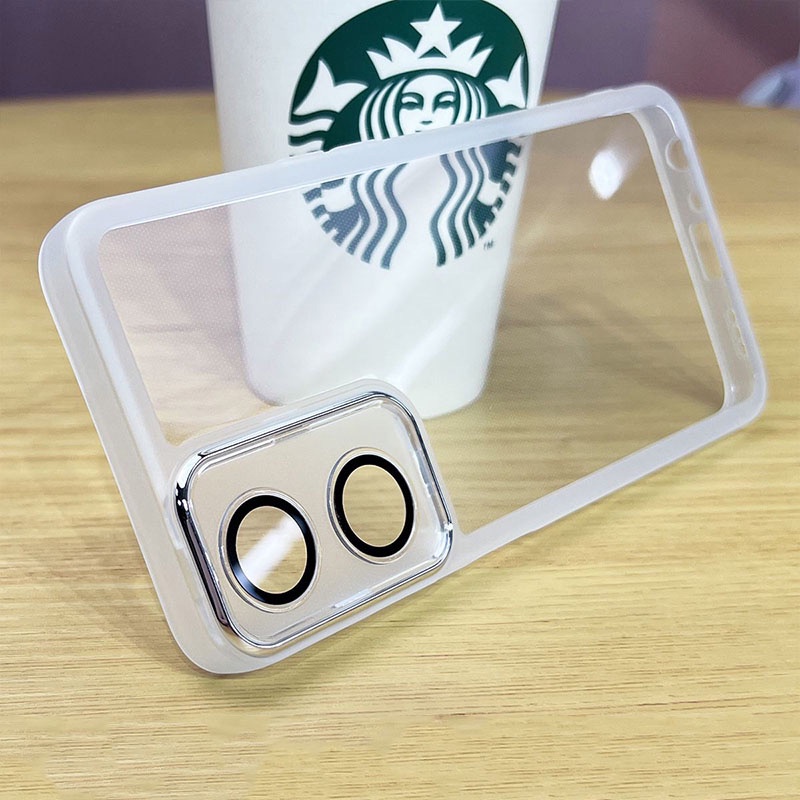 Ôp Điện Thoại Silicon Dẻo Trong Suốt Kèm Khung Bảo Vệ camera Cho oppo a98 a78 a77 a77s a76 a54 a55 a57 a58 5g 4g Ốp