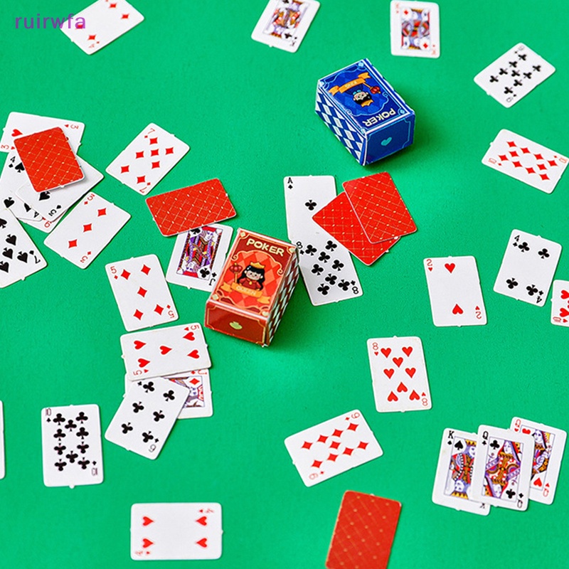 Ruirwfa 1 Bộ Thẻ Bài poker mini Đeo Ngón Tay Siêu Nhỏ Sáng Tạo Dễ Thương Mang Đi Du Lịch Tiện Lợi Mới