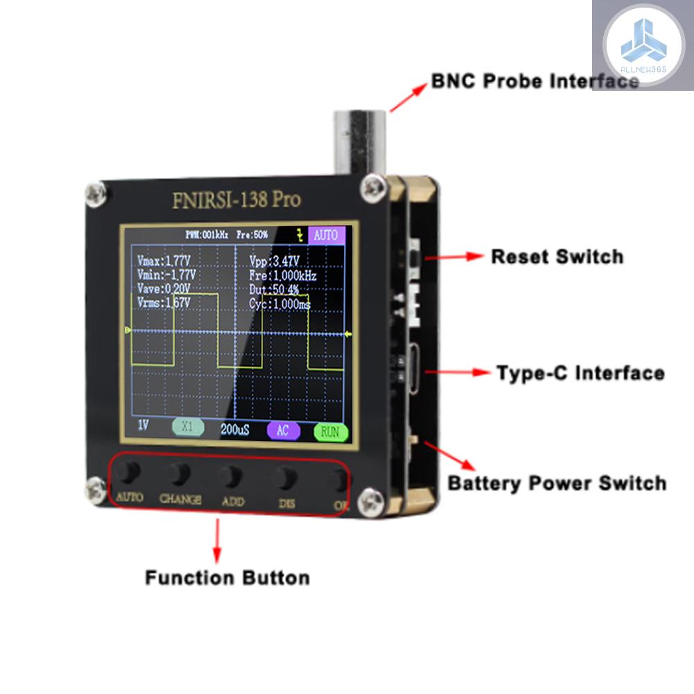 Fnirsi Máy Đo Dao Động Cầm Tay 138pro Màn Hình 2.4 inch Đa Năng Tự Động Điều Chỉnh Sóng pwm tolo-9.3