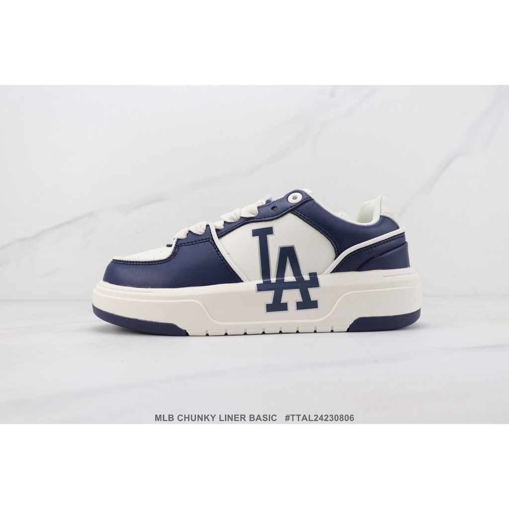 Mlb Giày Da Đế Dày In Họa Tiết ny Cá Tính / Size 36-45