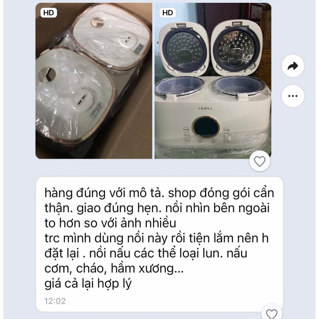 Nồi Cơm Điện Đôi 2 Ngăn ⚡ CHÍNH HÃNG ⚡ Nồi Đa Năng YIDPU YD-611D Cảm Ứng Tiện Dụng, An Toàn - Bảo Hành 12 Tháng