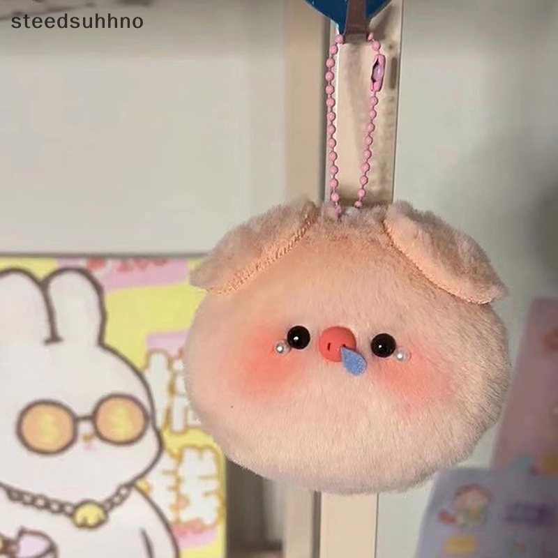 Móc Khóa Heo Bông Mềm Mại Đeo Kính Mát Đính Ngọc Trai Dễ Thương hhno