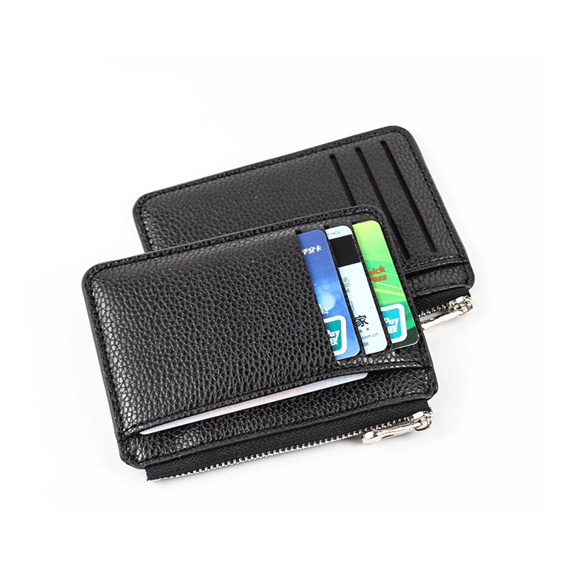 Ví Đựng Thẻ Siêu Mỏng Có Khóa Kéo Thiết Kế Đơn Giản Giá Đỡ