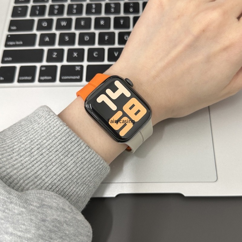 Dây Đeo Silicon Từ Tính Cho Đồng Hồ Thông Minh apple watch 44mm 45mm Ultra 2 49mm 40mm 41mm 42mm 38mm iwatch ultra series 9 7 8 se 6 5 3