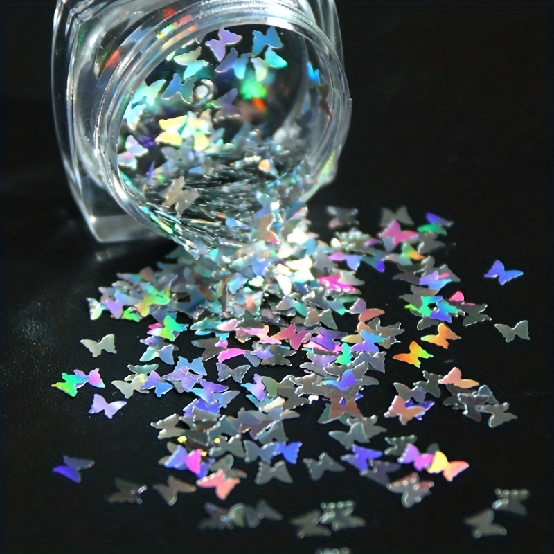 Hộp Sequin Lấp Lánh Hình Bướm Nhiều Màu Sắc Dùng Trang Trí Móng Tay Nghệ Thuật