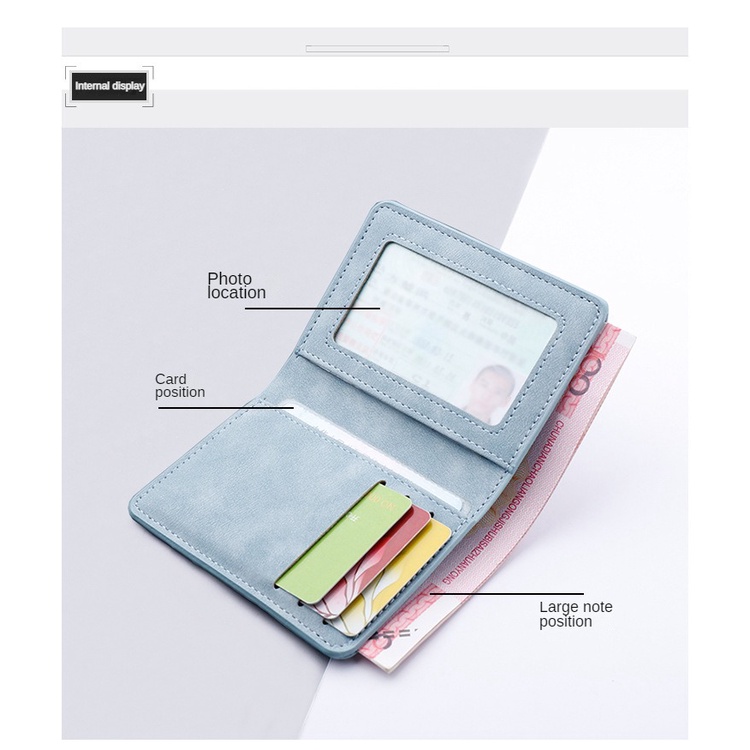 Ví Đựng Thẻ id / Thẻ id Dạng Gập Hai Ngăn Màu Đen / Xám Thời Trang Dành Cho Nam Và Nữ