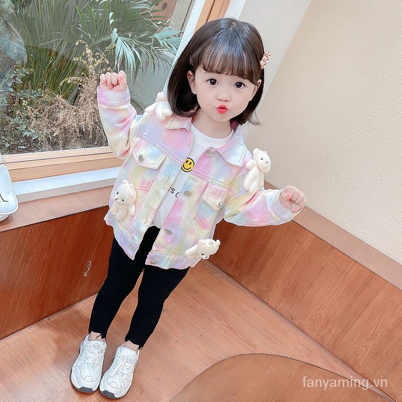 Áo Khoác denim 3 Lớp Phong Cách Thời Trang Mới Mùa Thu Dành Cho Bé Gái 1-9 Tuổi