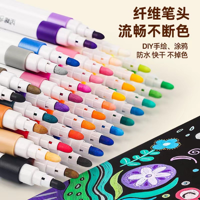24 Màu Sắc Trẻ Em Acrylic Bút Sơn Bộ Bút Đánh Dấu Cho Gốm Đá Kính Canvas Nghệ Thuật Thiết Kế Trẻ Em Quà Tặng Truing1