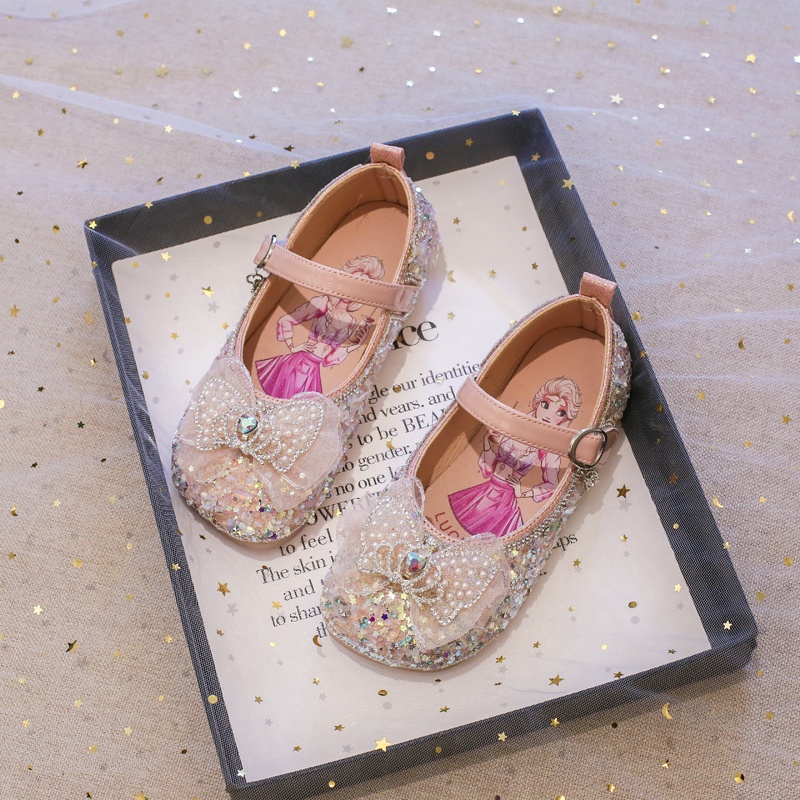 Giày Búp Bê Da Đế Mềm Đính Nơ Xinh Xắn Cho Bé Gái 2-12 Tuổi