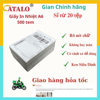 Giấy in nhiệt tự dính, in đơn hàng, in bill rõ nét, chống thấm ,Tệp 500 Tờ A6 Khổ 100x150mm - Catalo Phân Phối
