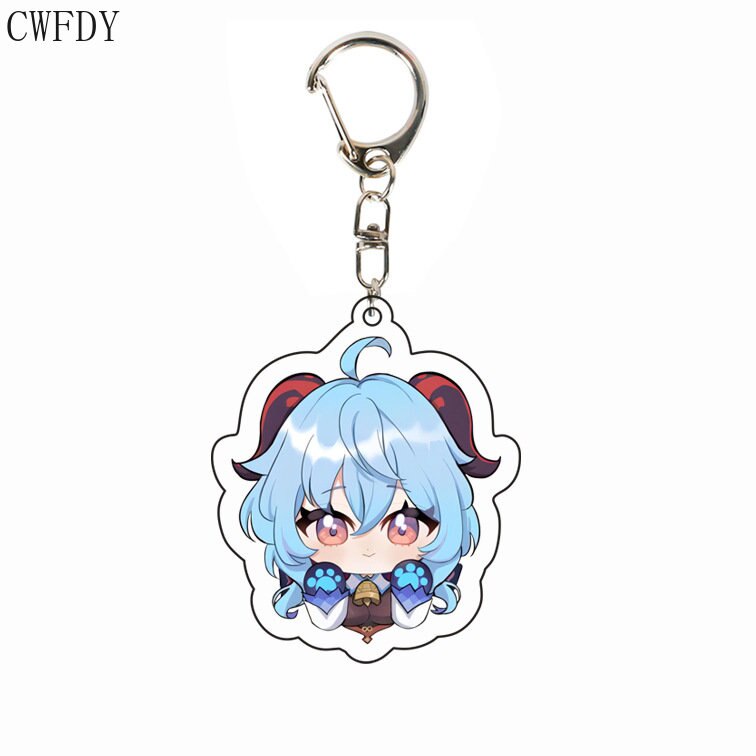 Móc khóa Game Genshin Impact Chibi Keychain Xiao Tartaglia Zhongli Ganyu Hutao Diluc Yanfei Razor Transparent Arcylic